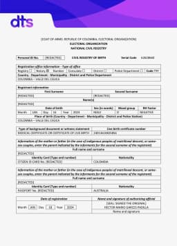Birth certificate