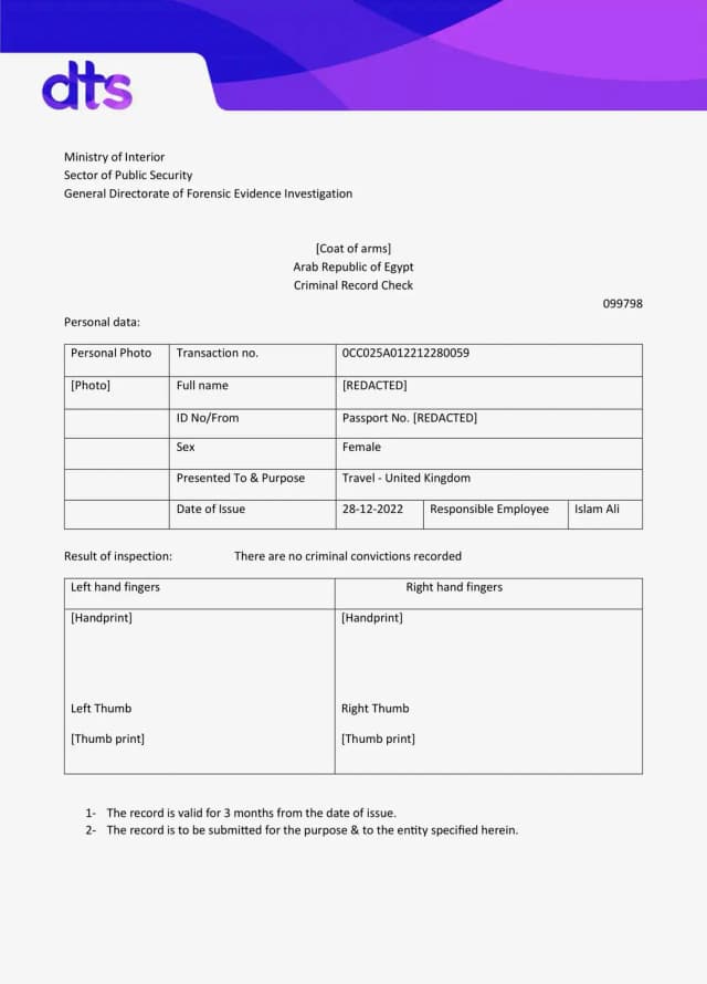 Police Certificate