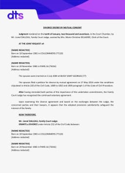 Divorce Decree