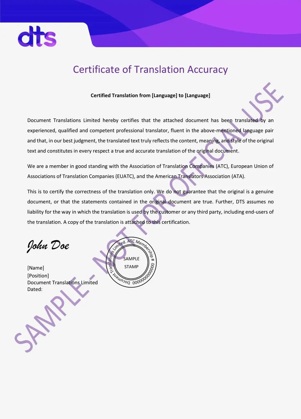 Certification